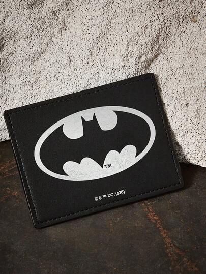 BATMAN X SHEIN 1 Piece Bronzing Badge Pattern Card Bag, Can Store Cards, Banknotes, Suitable For Men, Women, Students, Especially For Fans, Bats
