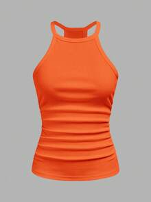 Slaydiva Áo tank top nữ màu trắng trơn, cổ tròn, lưng chữ Y, kiểu dáng trễ vai, cơ bản, đa năng, phong cách thường ngày, hợp xu hướng Xuân/Hè 2026. Thích hợp cho các buổi hẹn hò, ngày Valentine, mùa cưới, tiệc tùng, câu lạc bộ gợi cảm, thể thao, yoga, kỳ nghỉ, bãi biển, phong cách boho, bãi biển đầy cát, trở lại trường học, đi chơi hàng ngày, tiệc tùng, tiệc trà chiều, trang phục ăn sáng muộn, trang phục sân bay. - Màu Cam cháy - Xem 3