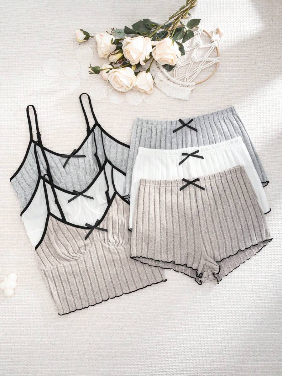 Softscene Bộ đồ mặc nhà thường ngày màu trơn 3 món - Nhiều màu - Xem 1