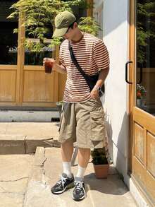 DAZY Men's Striped Fabric Short Sleeve T-Shirt - Multicolor - View 3
