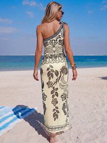 SHEIN BamGlam Bộ đồ bơi liền thân in họa tiết thời trang dành cho nữ, thích hợp cho mùa xuân/hè. - Nhiều màu - Xem 2