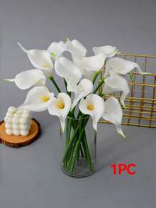 1/6/4/11/16 支装 PU 触感逼真白色人造马蹄莲花，适用于婚礼、家居、办公室装饰、母亲节、情人节餐桌摆饰、春季插花礼品 - 彩色 - 查看 13