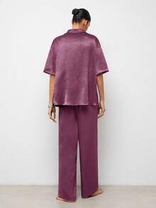 MAIJA Business Professional Solid Colour Tailored Blazer Set - Purple - View 6