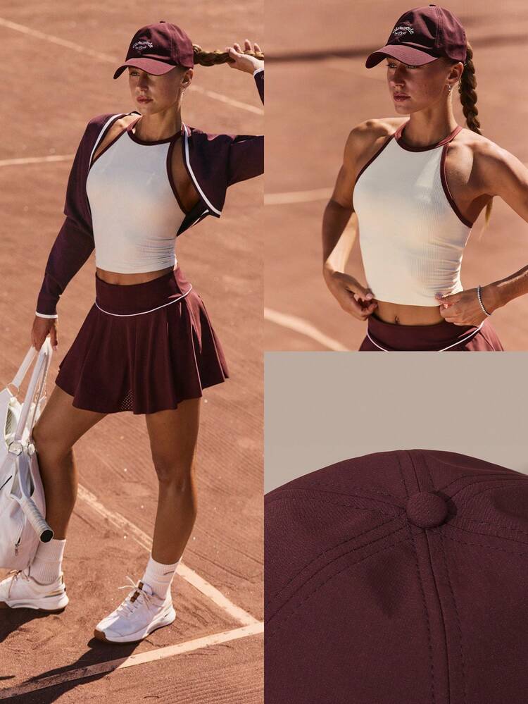 Play It Cool Lightweight Sweat-Wicking Quick-Dry Sweatband Adjustable Back Closure Cap With Reflective Logo Tennis Golf Pickleball Summer Vacation Daily Casual Wear
