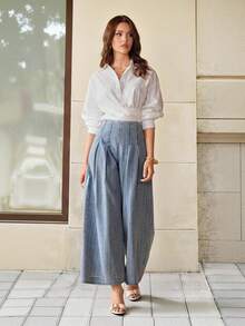 Pantalones vaqueros de ajuste holgado con bordado de letras versátil y de moda para mujer - Multicolor - Ver 2