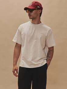 Musero Short Sleeve Oversized Graphic Tshirt"Watercolour Scene" Spring Summer Essentials - Apricot - View 2