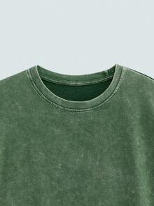 Modcrash Hemo, Men's Loose Fit Street Style Distressed Graphic Print Round Neck T-Shirt - Grey - View 3