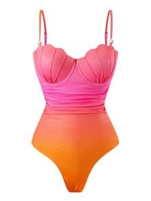 Women Swim Dresses - Fuchsia Pink - View 3
