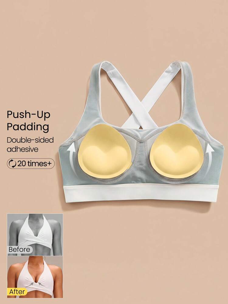 Foam Padded Sweat-Resistant Double-Sided Adhesive Push-Up Cups Size A-B With Nipple Covers Daily Casual Wear,Nipple Cover,Lingerie,Nipple Tape, Lingerie For Women,Strapless Bra,Breast Lift,Invisible Bra, Nipple Pad, Push Up, Backless Bra For Summer, Wedding, Beach, Festival, Vacation