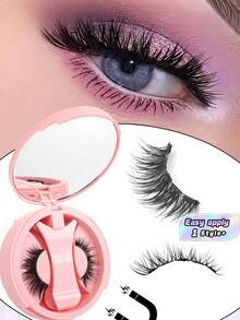 1 Cặp mi giả mắt mèo từ tính kèm dụng cụ kẹp, mềm mại tự nhiên, không cần keo, có thể tái sử dụng, phù hợp cho người mới bắt đầu, dễ sử dụng, nhẹ, thoải mái, bền lâu, dùng hàng ngày, phụ kiện trang điểm. - Xem 1