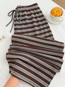 Solflare Pantalones largos elegantes y ajustados para mujer de talla grande, para primavera/verano - Marrón - Ver 4