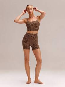 GLOWMODE FeatherFit™ Knot Going Anywhere Twisted Backless Tank Top Light Support Low Impact Yoga Daily  Spring Summer - Brown - View 5