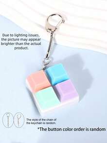 MINKOJA MINKOJA 1PC Joivida Simple Colorful Keyboard Fidget Toy 4 Keys Cube Stress Relief Keychain For Car Bag Keyring Adult Focus Relaxation Gift - Multicolor - View 22