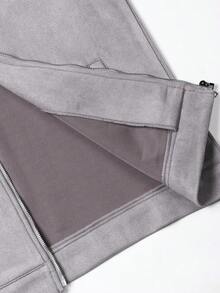Manfinity Homme Men's Long Sleeve Casual Simple Solid Color Jacket, Autumn, For Fall - Grey - View 7