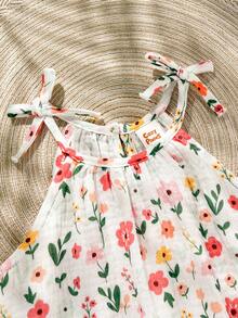 Cozy Pixies Baby Girl Floral Print Casual Sleeveless Dress - Multicolor - View 3