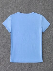 SHEIN Unity 4件套女士休闲圆领短袖T恤，夏季日常穿着 - 彩色 - 查看 2