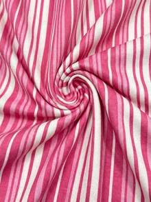 SHEIN Camiseta sin espalda con nudo delantero, estampado de bloques de color y rayas, para embarazadas en vacaciones de verano en la playa - Rosa - Ver 7