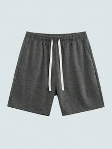 Modcrash 1 Peça Shorts Casual de Malha Masculina, Estilo Esportivo e de Lazer, Adequada para Uso na Praia, Moda Versátil, Estilo Casual de Verão, Unissex, Múltiplas Cores Disponíveis - Chumbo - Visão 1