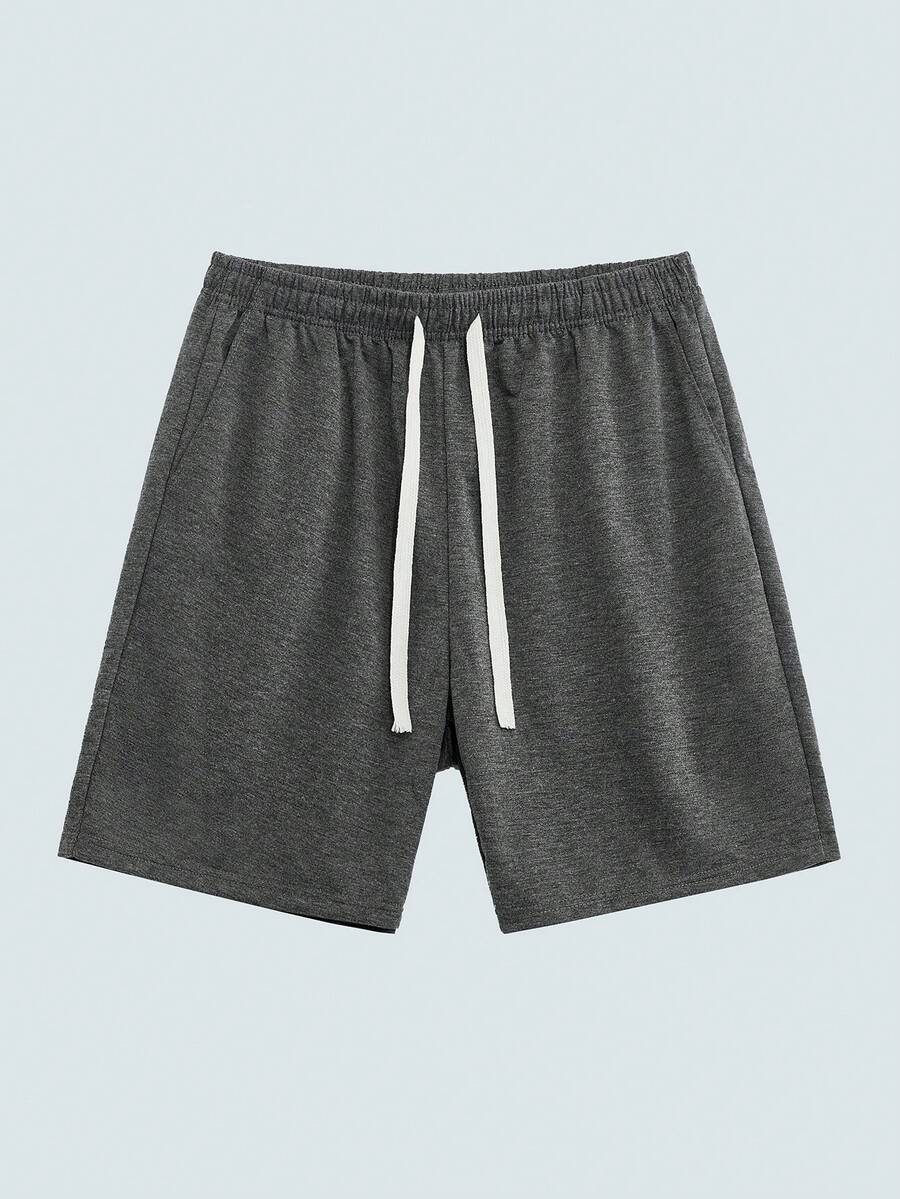 Modcrash 1 Peça Shorts Casual de Malha Masculina, Estilo Esportivo e de Lazer, Adequada para Uso na Praia, Moda Versátil, Estilo Casual de Verão, Unissex, Múltiplas Cores Disponíveis - Chumbo - Visão 1