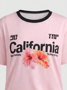 SHEIN ChillGRL 美国甜心女孩运动套装来啦！三种甜美酷炫的款式，随心搭配，复古撞色设计，加州主题印花，活力四射。采用柔软舒适的面料，日常穿着舒适休闲，搭配同款骑行短裤，轻松打造美式校园休闲风，是夏季衣橱的必备单品。 - 彩色 - 查看 5