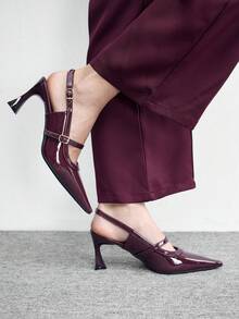 CUCCOO BIZCHIC Giày cao gót nữ - Màu Đỏ Sâu - Xem 4