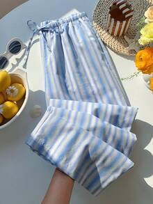 Comfortcana 2026 New Arrival Spring/Summer Women's Summer Vacation Striped Tie Waist Pants Vacation Outfits Women Summer Holiday Outfits Country Concert Outfit - Multicolor - View 8