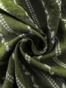 Elaquor Mono de pierna ancha a rayas marrón de talla grande con bolsillos - Verde - Ver 3