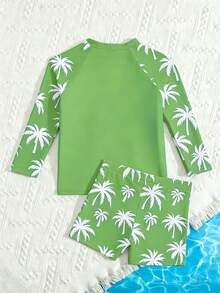 Bộ đồ bơi thời trang mới cho bé trai, bộ hai mảnh tay dài và quần đùi. - Nhiều màu - Xem 2