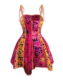 SHEIN Elenzya Women's Asymmetrical Hem Summer Dress - Multicolor - View 7