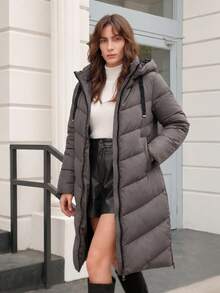 SHEIN Women Winter Coats - Grey - View 5