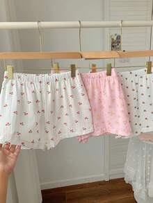 Comfortcana 多色爱心樱花印花梭织女式短裤套装 - 彩色 - 查看 7