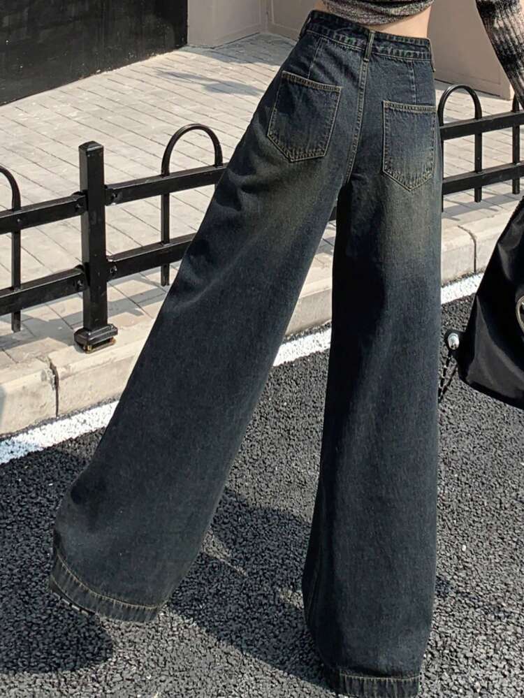Women'S Wide Leg Denim Pants,Baggy Jeans