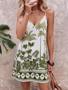 Sylviya Vestido de tirantes casual de verano con estampado floral para vacaciones - Multicolor - Ver 5