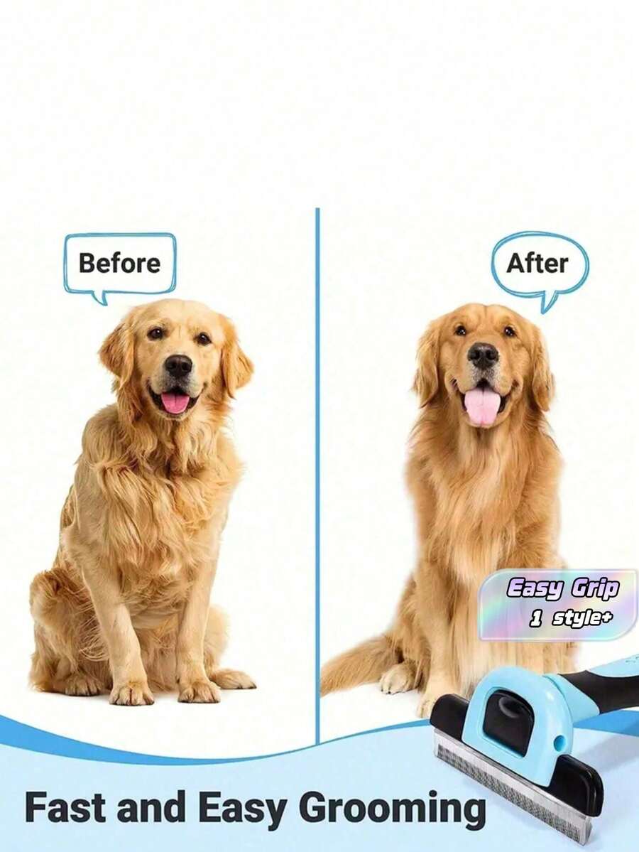 1 件装宠物去毛刷,适用于犬猫三层毛发,所有品种均可使用,温和去除毛发,舒适手柄,易于冲洗,可重复使用,宠物美容工具,居家旅行两用,热销商品 - 彩色 - 查看 1