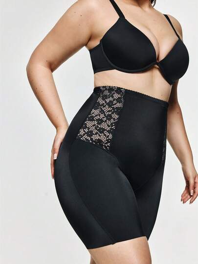 SHAPORA Quần short định hình bảng điều khiển ren cộng với kích thước