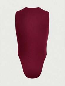 Men's Sexy Mesh Patchwork Bodysuit - Red - View 3