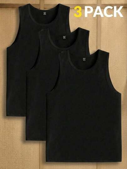 AKNOTIC Chaleco casual de punto de cuello redondo de unicolor para hombre