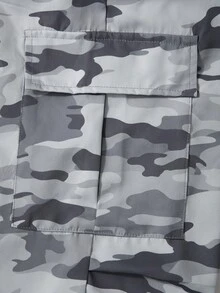Manfinity Homme Men's Mature Gray Camouflage Folded Hem Casual Pants - Multicolor - View 3