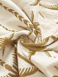 Juhart Robe longue élégante sans manches à col V profond avec motif géométrique d'arbre de noix de coco pour femmes grandes tailles - Jaune moutarde - Voir 4