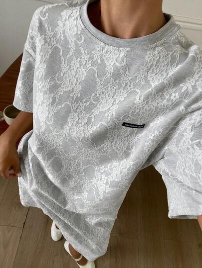 DAZY Đầm dài nữ 2 trong 1 chất liệu ren tổng hợp, kiểu dáng thường ngày, chất liệu dệt kim.