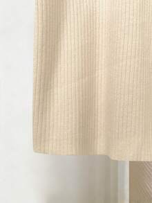 Franclia Plus Size Women's Summer Elegant French Style Butter Yellow Knit Polo Top,Autumn Everyday Short Sleeve Ribbed Metal Button Cardigan Lapel Blouse - Apricot - View 5