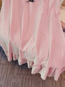 GlowEve CURVE Vestido casual de festa com decote em V e laço para mulheres plus size - Rosa - Ver 5