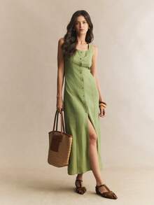Rosivie Sandal đế bằng thời trang thường ngày dành cho nữ, thiết kế khóa cài. - màu nâu - Xem 11