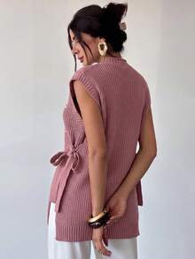 Women Sweater Vests - Dusty Pink - View 2