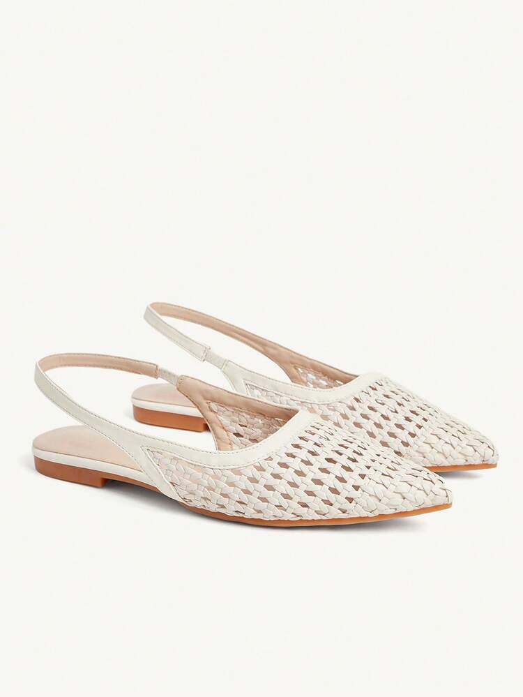 CUCCOO CHICEST Ladies Pointed Real Woven Splicing Daily Travel Casual Versatile Fashion Sandals Flat Summer Shoes