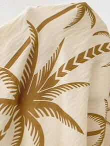 Juhart Robe longue élégante sans manches à col V profond avec motif géométrique d'arbre de noix de coco pour femmes grandes tailles - Jaune moutarde - Voir 5