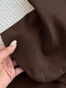 Bộ áo ba lỗ và quần short màu nâu cho bé gái tuổi teen, trang phục thường ngày, cỡ lớn. - màu nâu - Xem 6