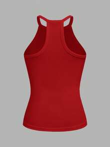 Slaydiva Áo tank top nữ màu trắng trơn, cổ tròn, lưng chữ Y, kiểu dáng trễ vai, cơ bản, đa năng, phong cách thường ngày, hợp xu hướng Xuân/Hè 2026. Thích hợp cho các buổi hẹn hò, ngày Valentine, mùa cưới, tiệc tùng, câu lạc bộ gợi cảm, thể thao, yoga, kỳ nghỉ, bãi biển, phong cách boho, bãi biển đầy cát, trở lại trường học, đi chơi hàng ngày, tiệc tùng, tiệc trà chiều, trang phục ăn sáng muộn, trang phục sân bay. - Đỏ - Xem 2