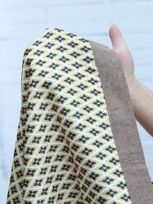 Manfinity Homme Men's Rhombus Print Button-Front Short Sleeve Shirt And Solid Color Slant Pocket Long Pants Casual Suit Men Two Piece Set Brown Beige Men Outfit Earthy Clothes Men - Khaki - View 8