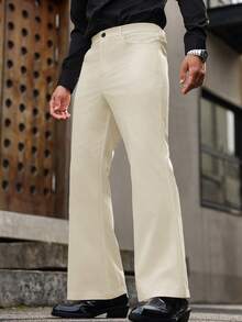 Manfinity Homme Men's Casual Pocketed Button Closure Everyday Wear Pants - Beige - View 5